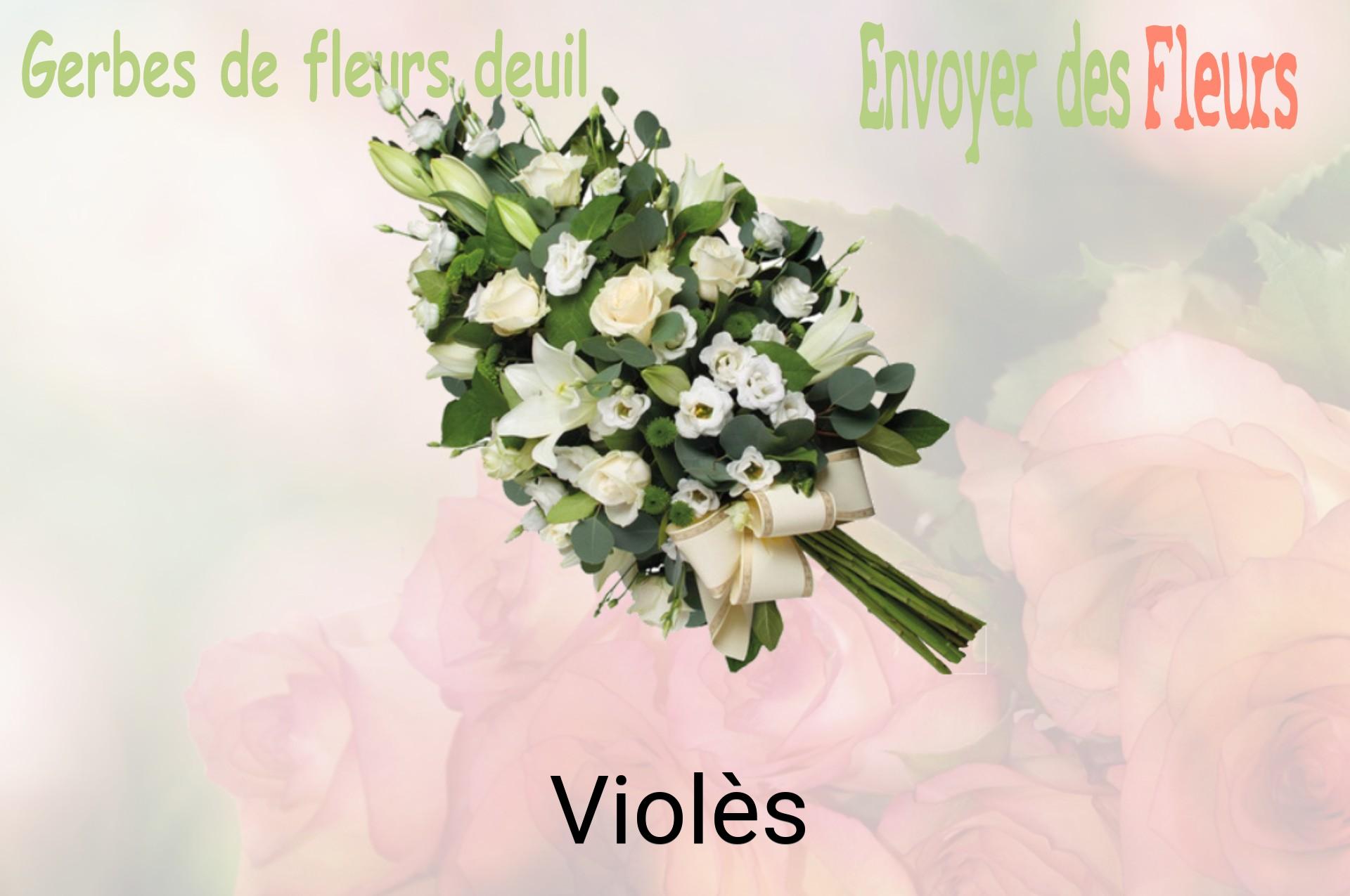 Gerbe de fleurs de deuil livrée à Violès